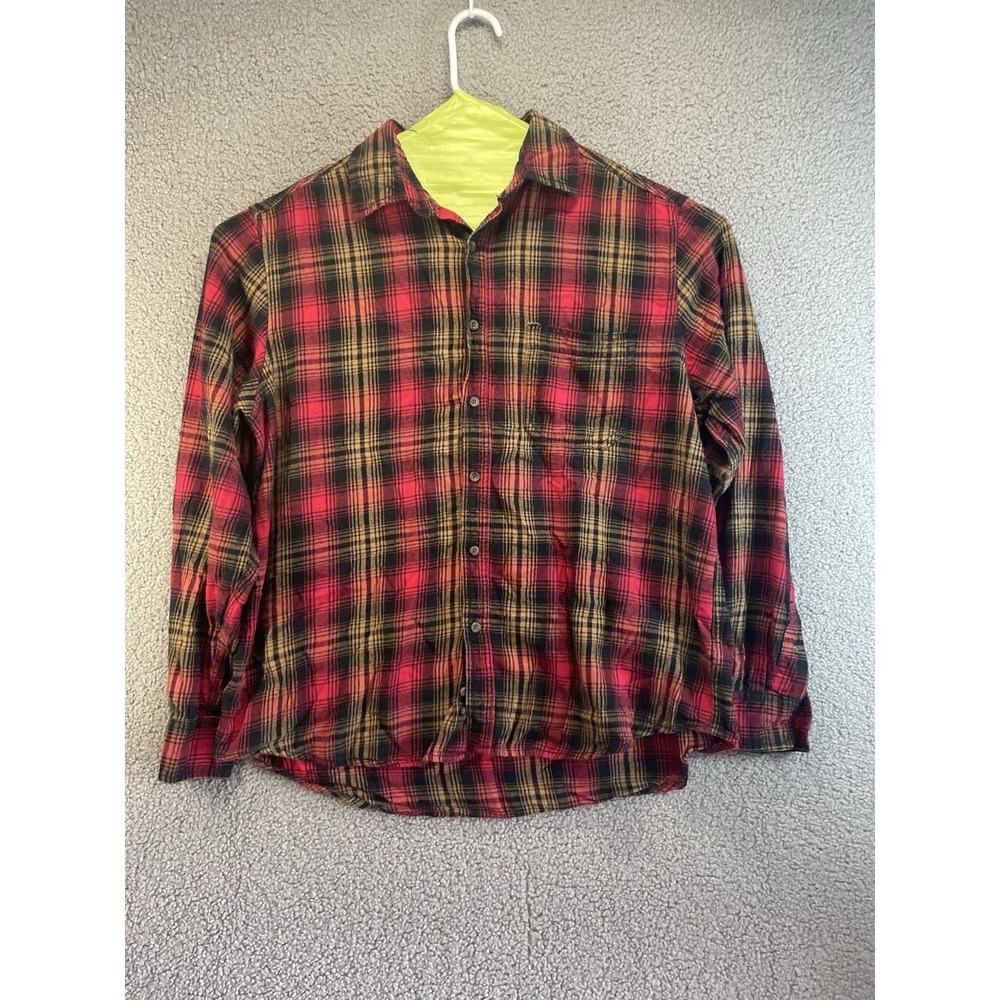 Faded Glory Flannel Shirt Men's XL  Plaid Button up Long‎ Sleeve Red Cabin